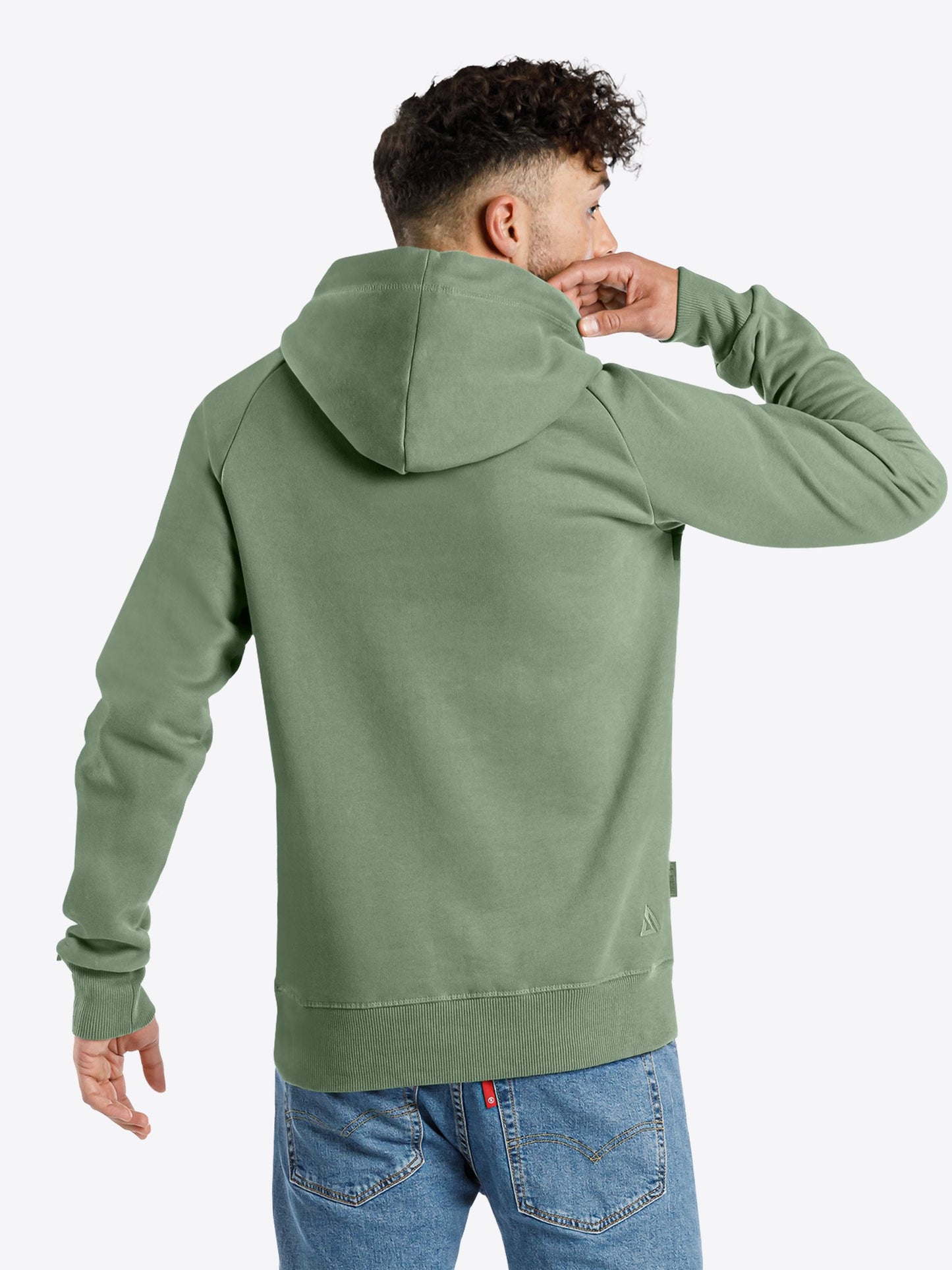 Hoodie Eike in Grün, Rückenansicht
