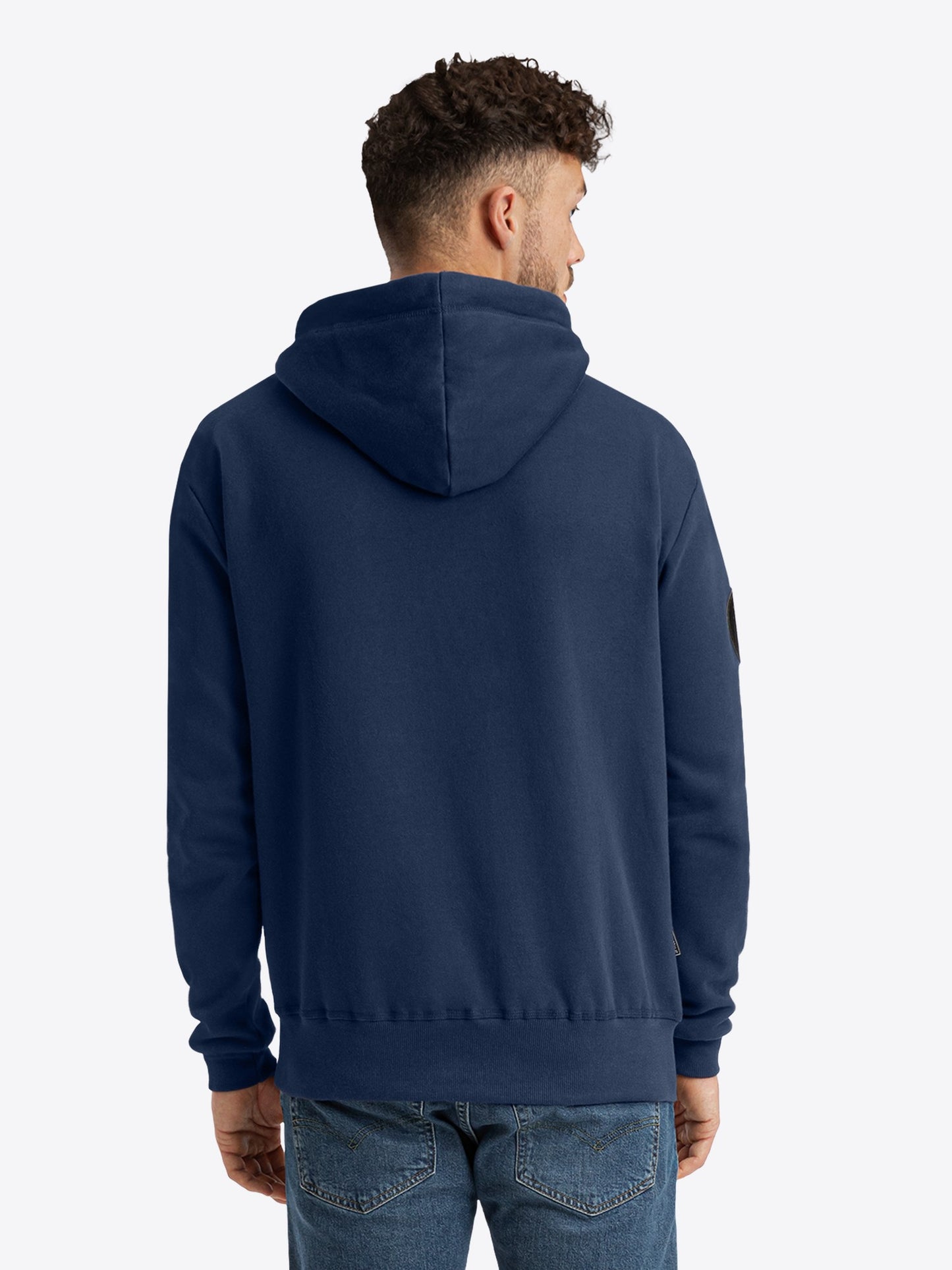 Hoodie Holger in Navyblau, Rückenansicht