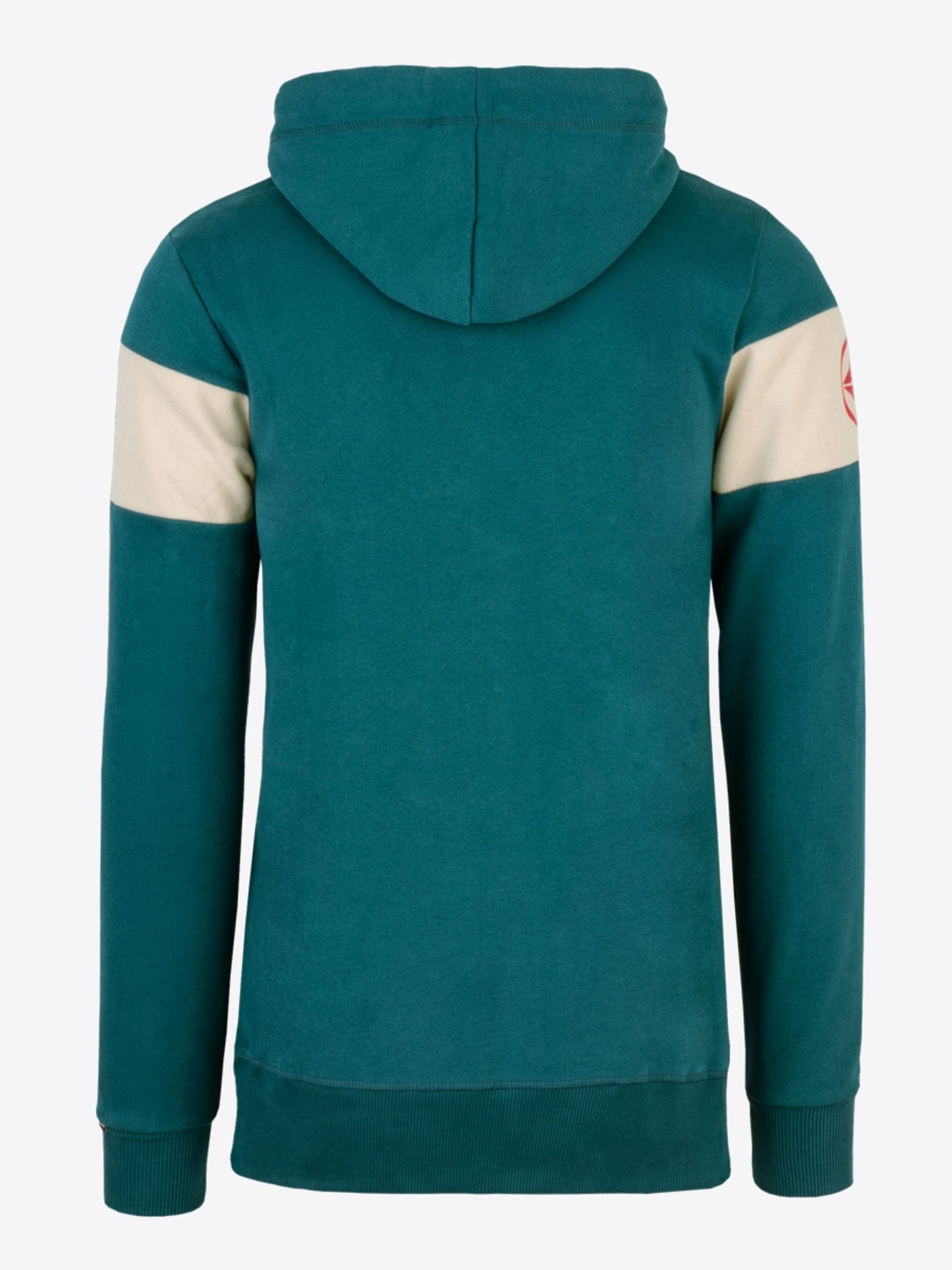 Hoodie Reinhold in Petrol, Detailaufnahme Material am Ärmelbund