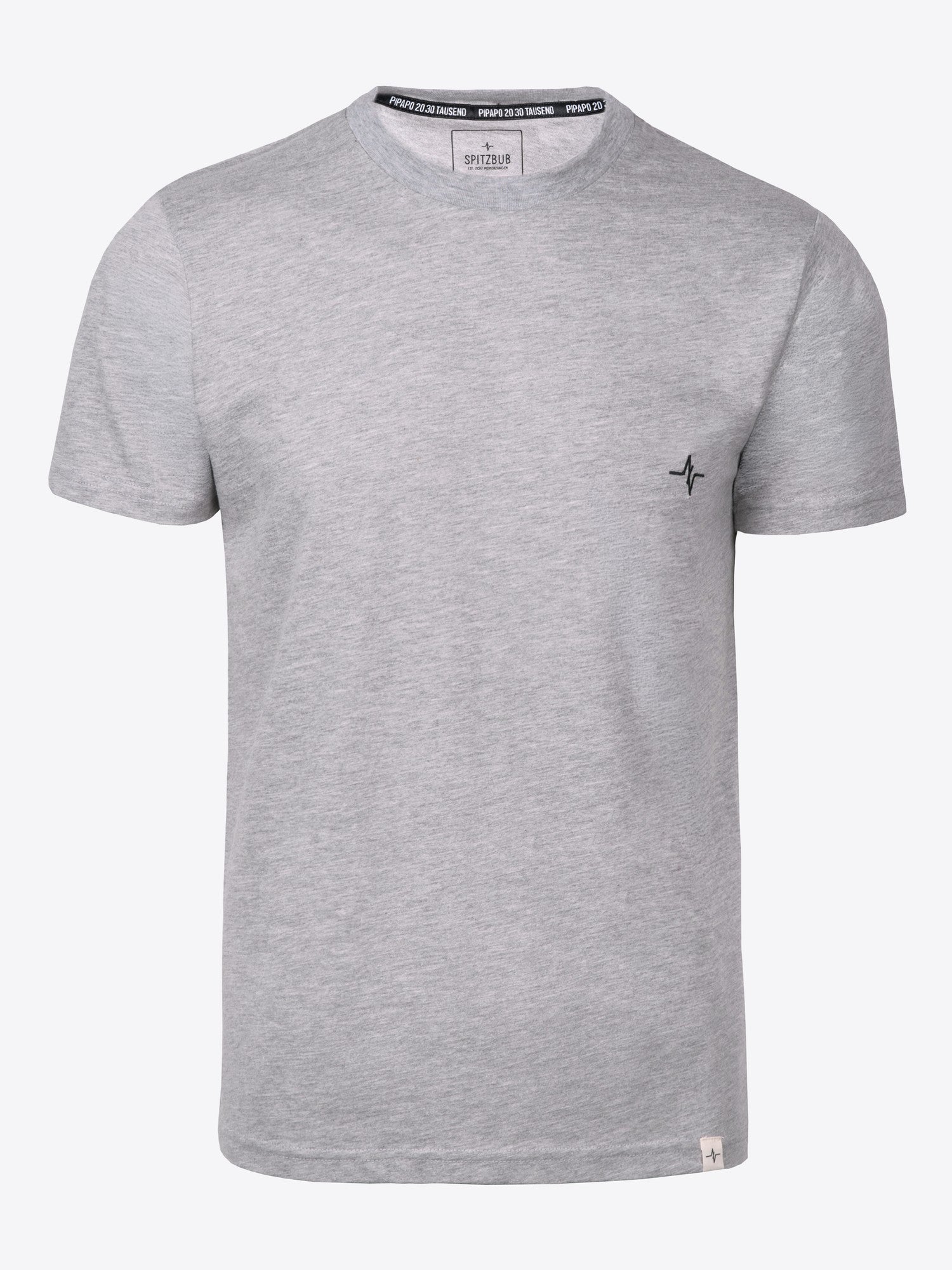 Shirt Hubert in Grau, Detailaufnahme Logo-Print