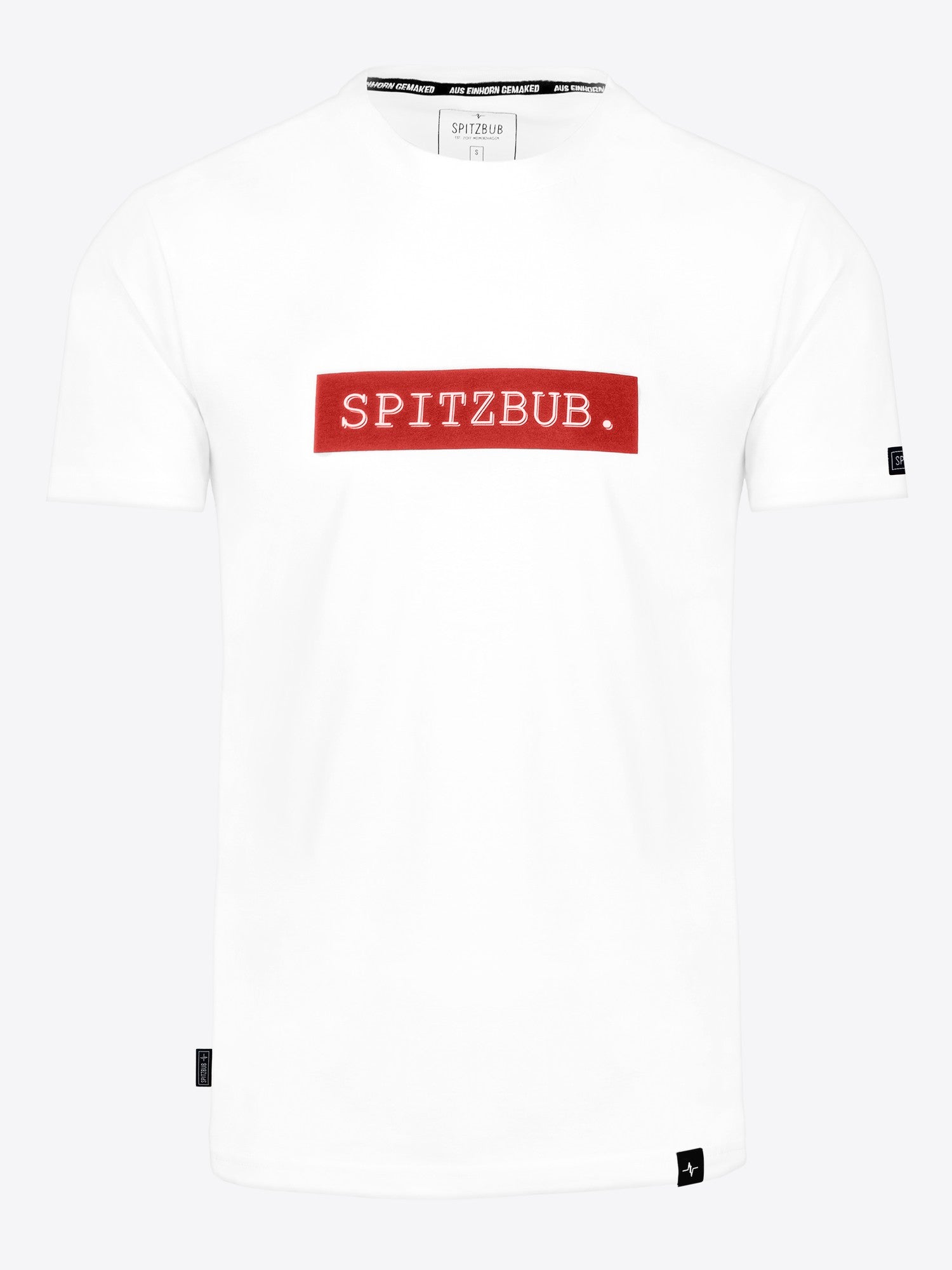 weitere Lifestyle-Ansicht des Models im Shirt Karl-Heinz von spitzbub STUDIOS in Weiß
