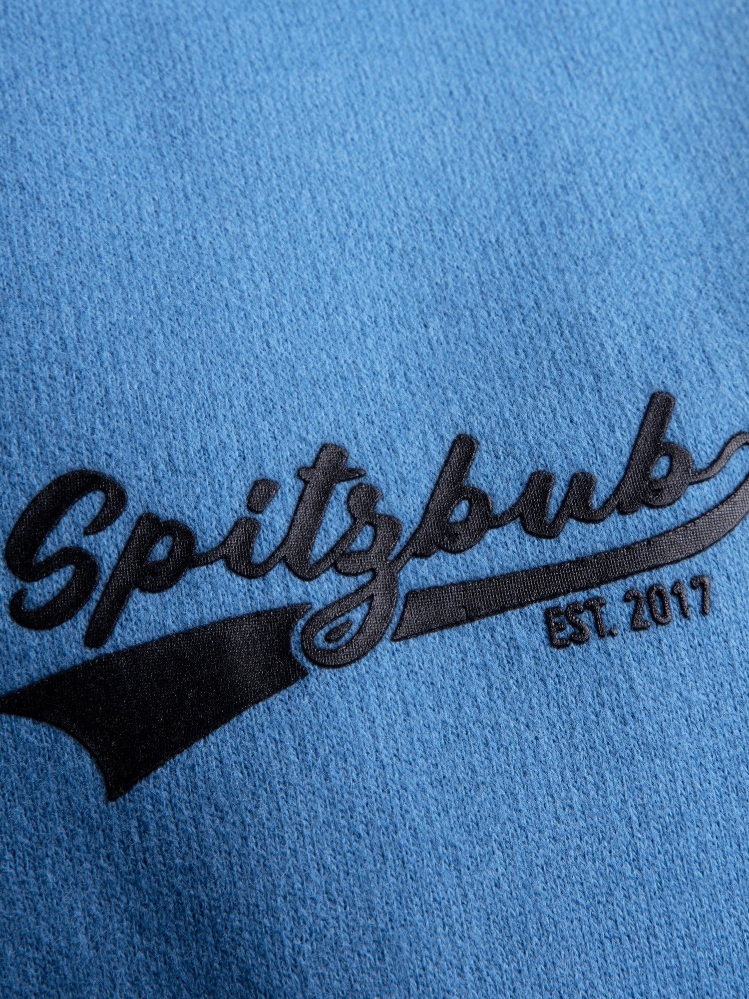 Sweatjacke Klaus in Blau, Detailaufnahme Verarbeitung, Kordel oder Naht