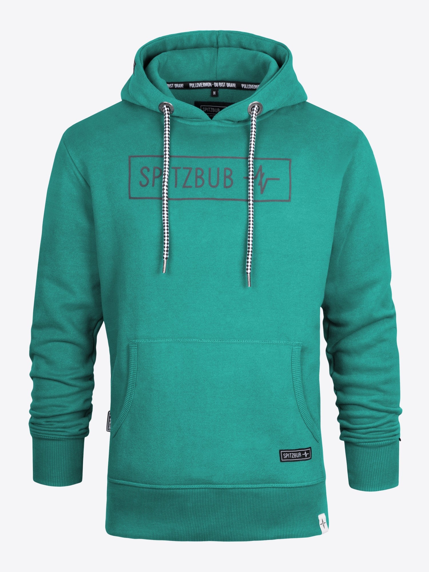 Hoodie Michael in Grün, Detailaufnahme Logo-Print