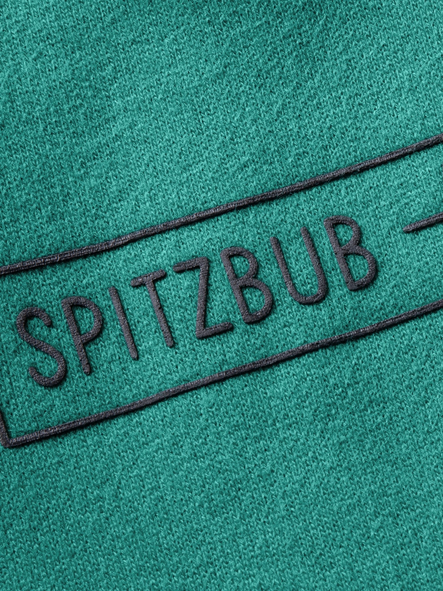 Sweatjacke Nils in Grün, Detailaufnahme Verarbeitung, Kordel oder Naht
