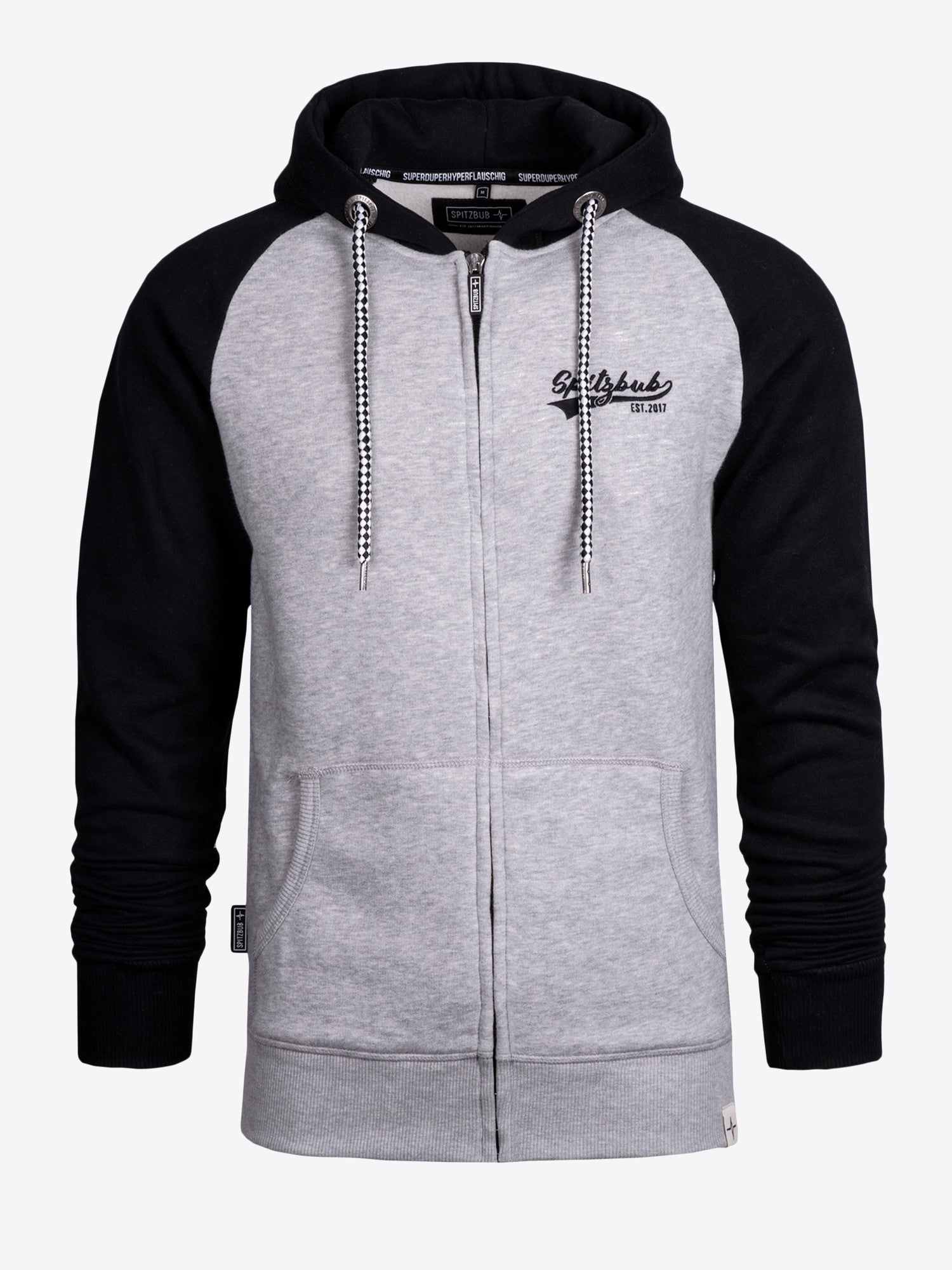 Sweatjacke Lucas in Grau-Schwarz, weitere Lifestyle-Ansicht des Models