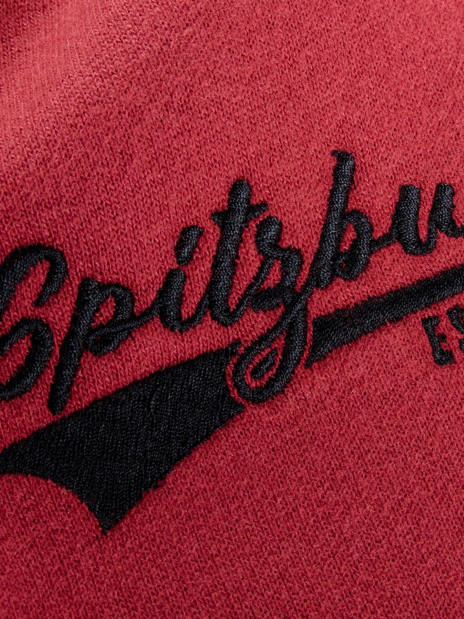 Sweatjacke Marvin in Rotton, Detailaufnahme Verarbeitung, Kordel oder Naht
