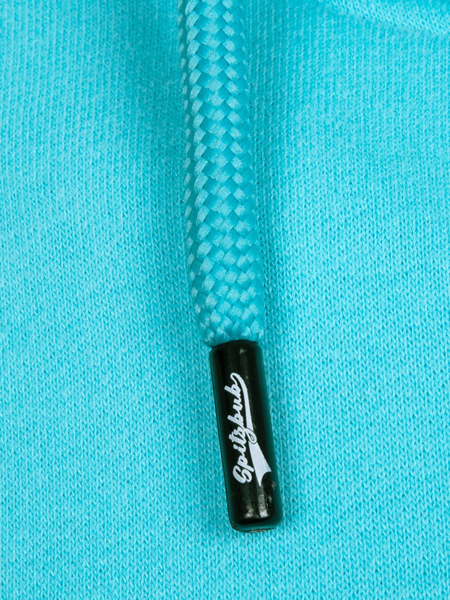 Hoodie Fabian in Hellblau, Detailaufnahme Verarbeitung, Kordel oder Naht