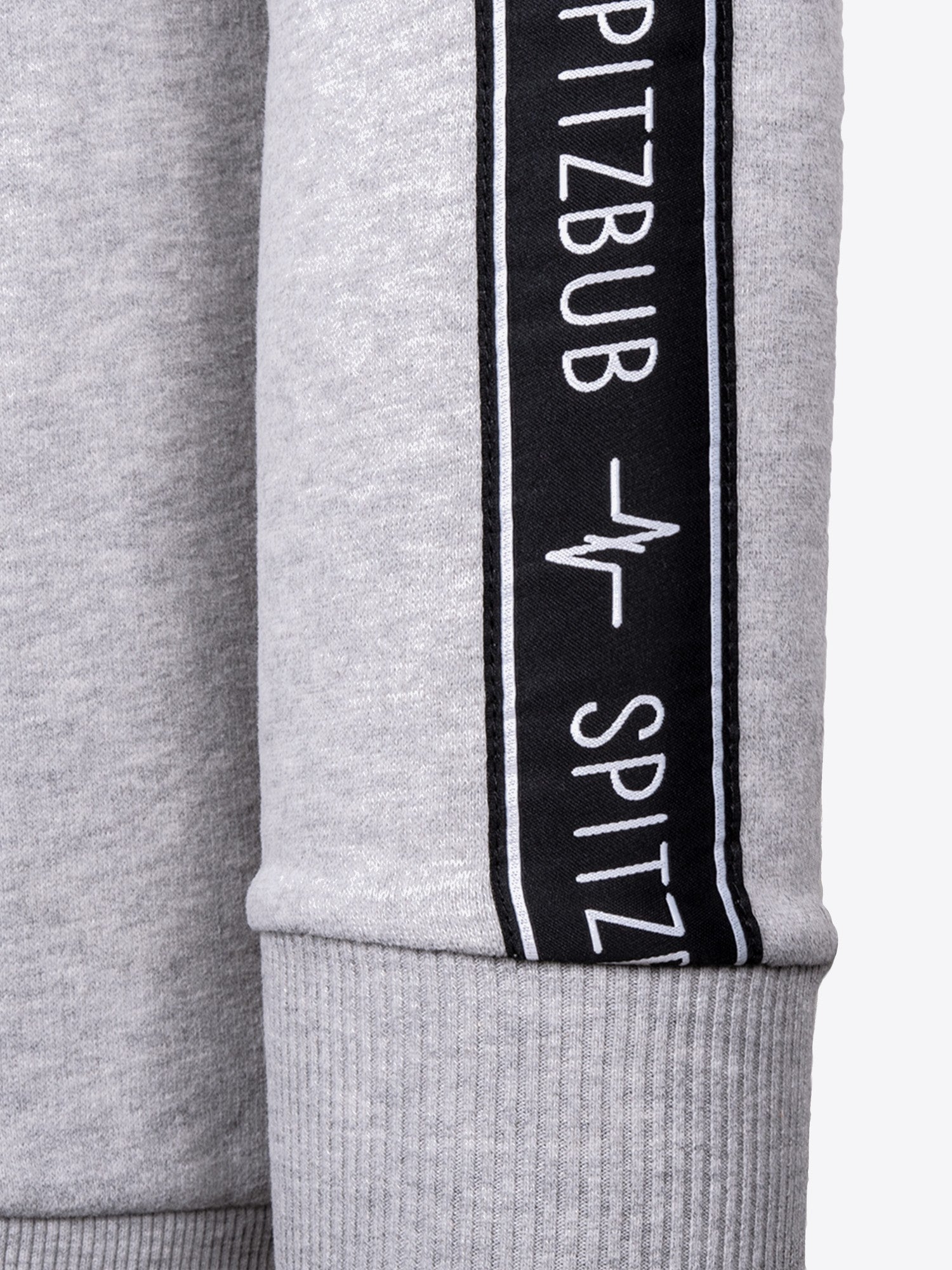 Sweatshirt Alexander in Grau, Detailaufnahme Verarbeitung, Kordel oder Naht