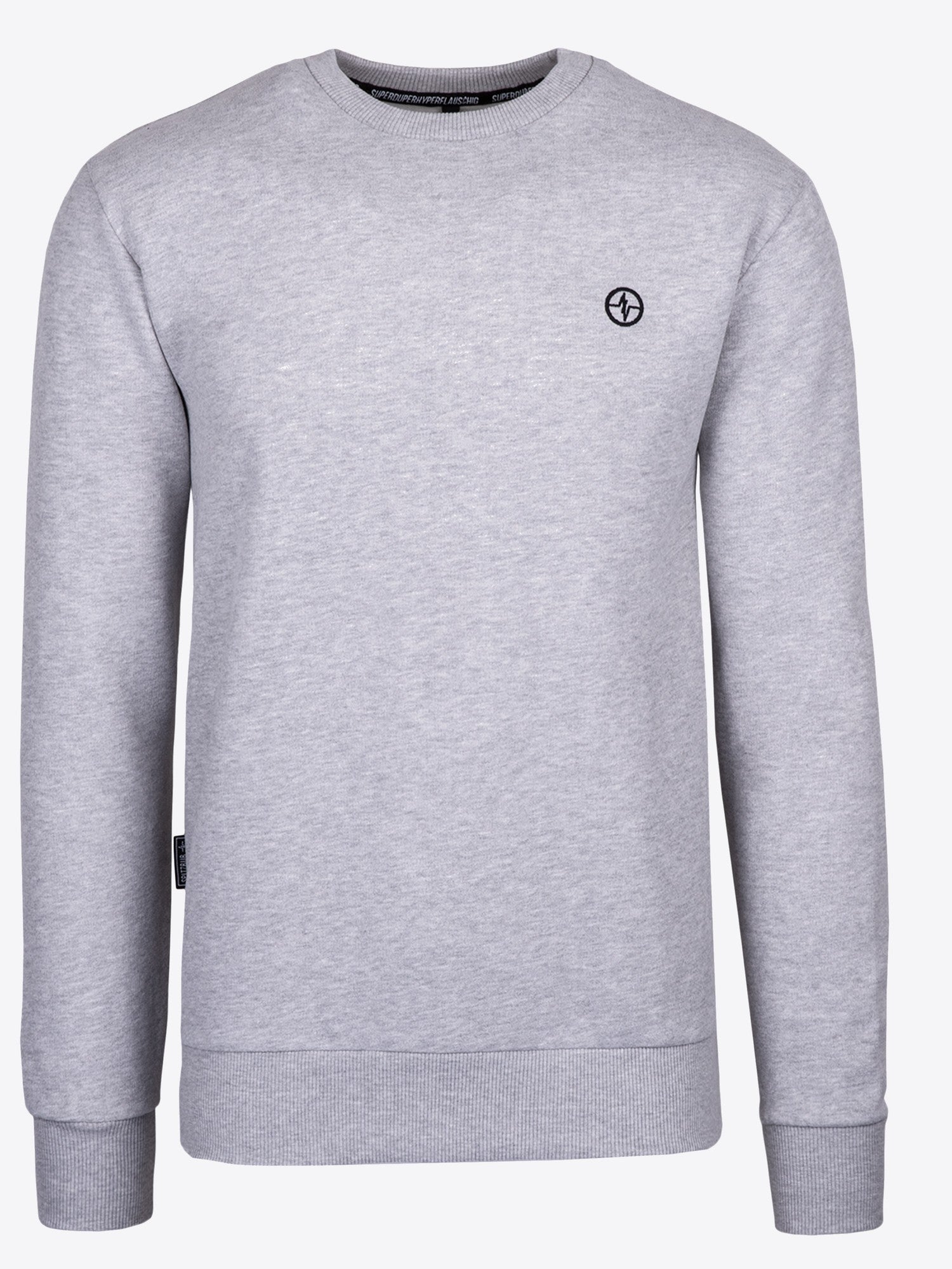 Sweatshirt Florian in Grau, Detailaufnahme Logo-Print