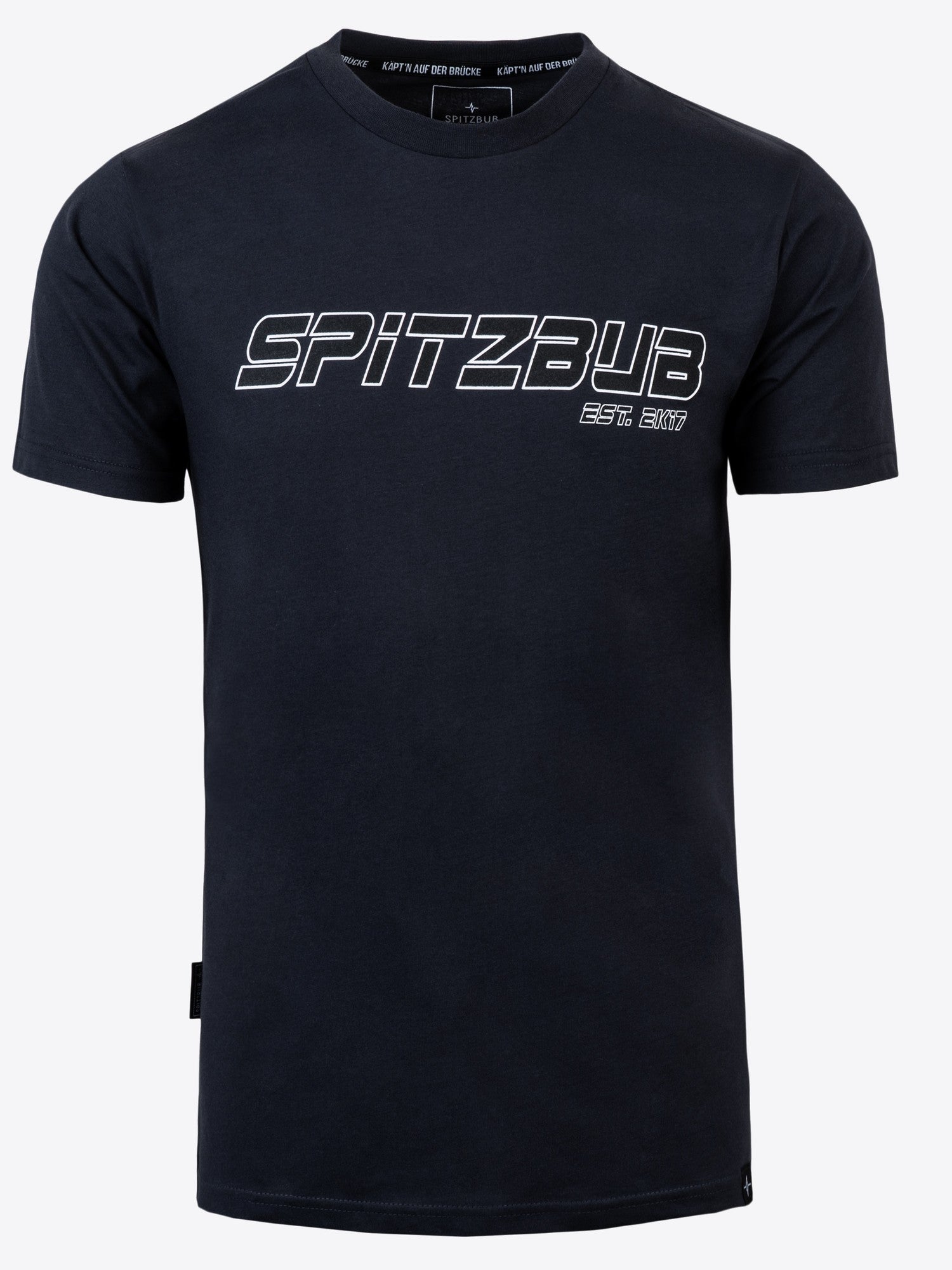 Shirt Niklas in Schwarz, Detailaufnahme Logo-Print