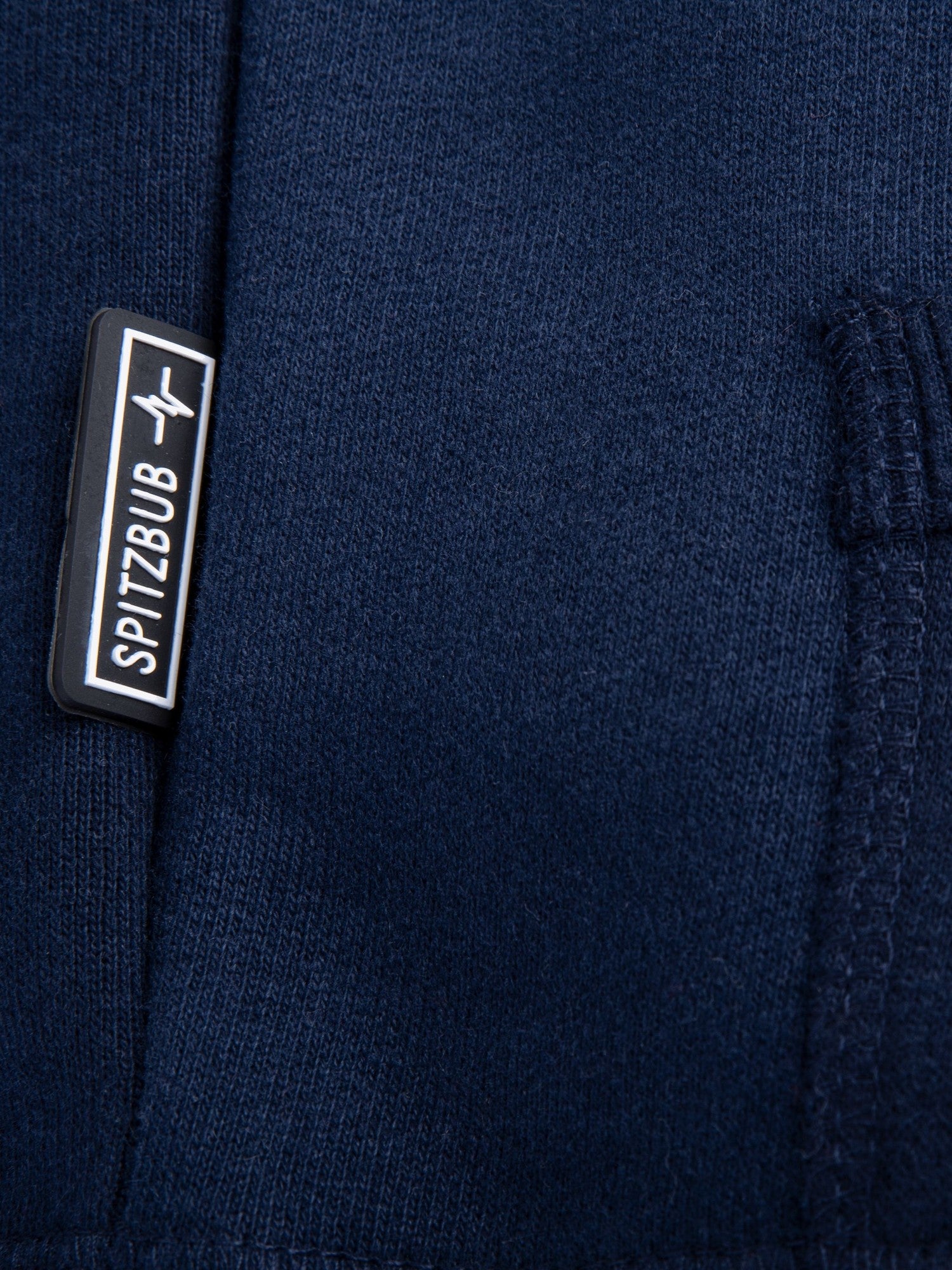 Sweatjacke Lenny in Grau-Blau, Detailaufnahme Verarbeitung, Kordel oder Naht