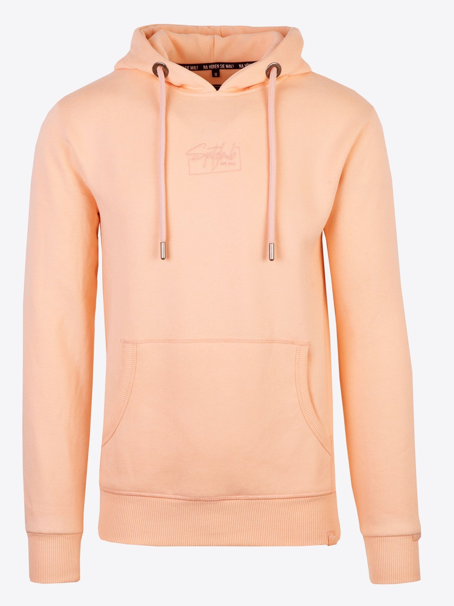 Hoodie Loui in Peach, Detailaufnahme Logo-Print