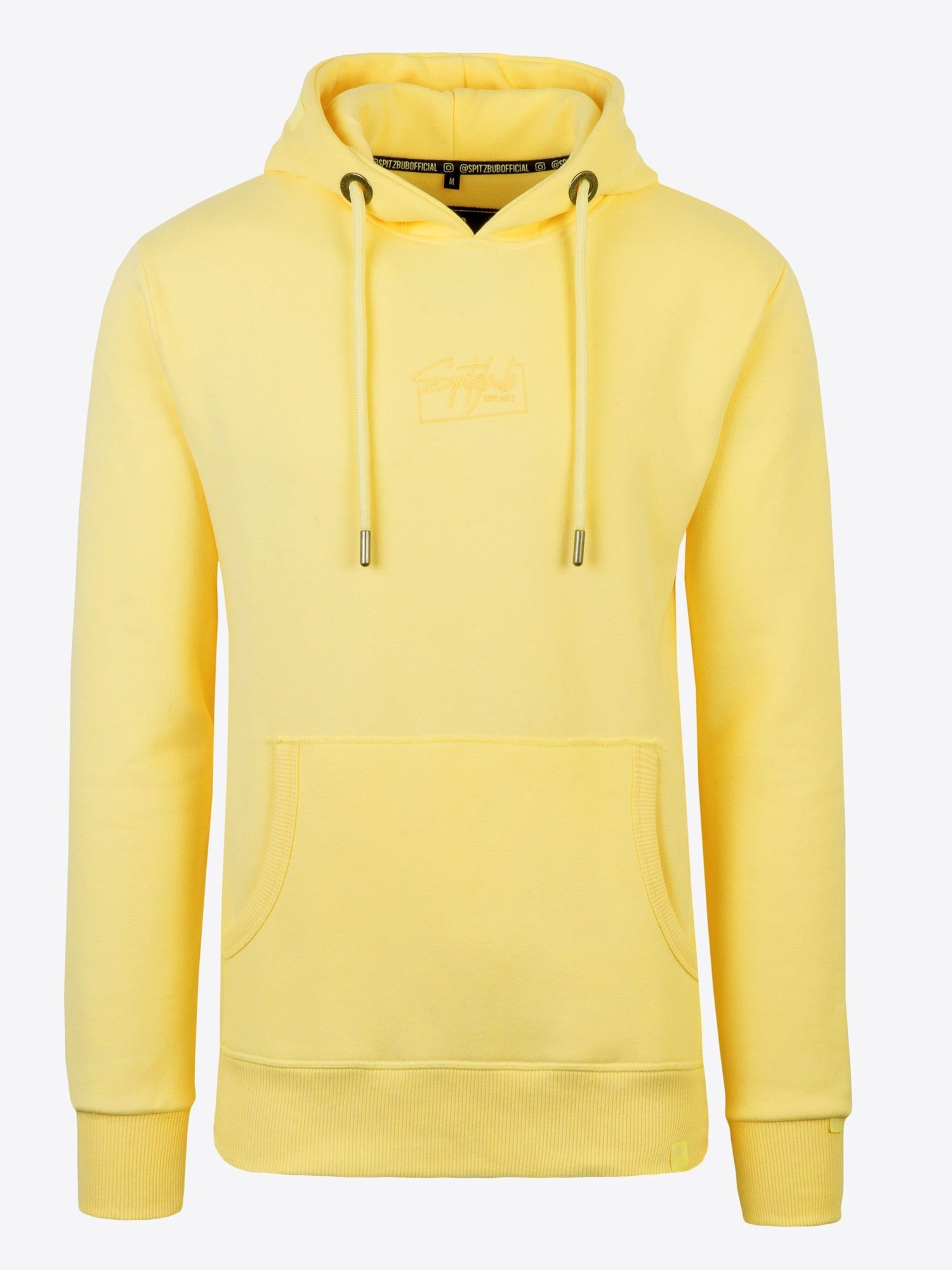 Hoodie Matheo in Gelb, Detailaufnahme Logo-Print