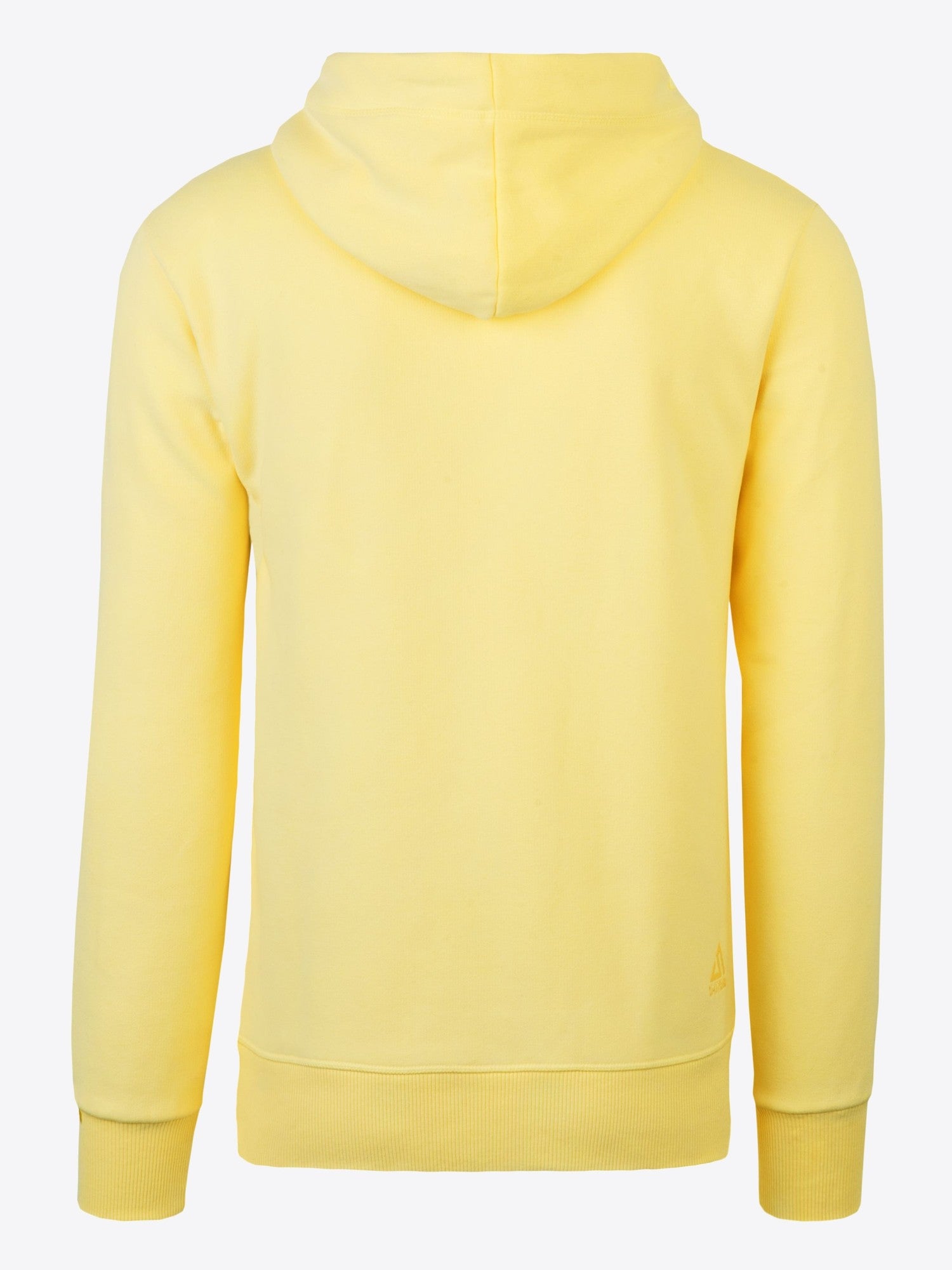 Hoodie Matheo in Gelb, Detailaufnahme Material am Ärmelbund