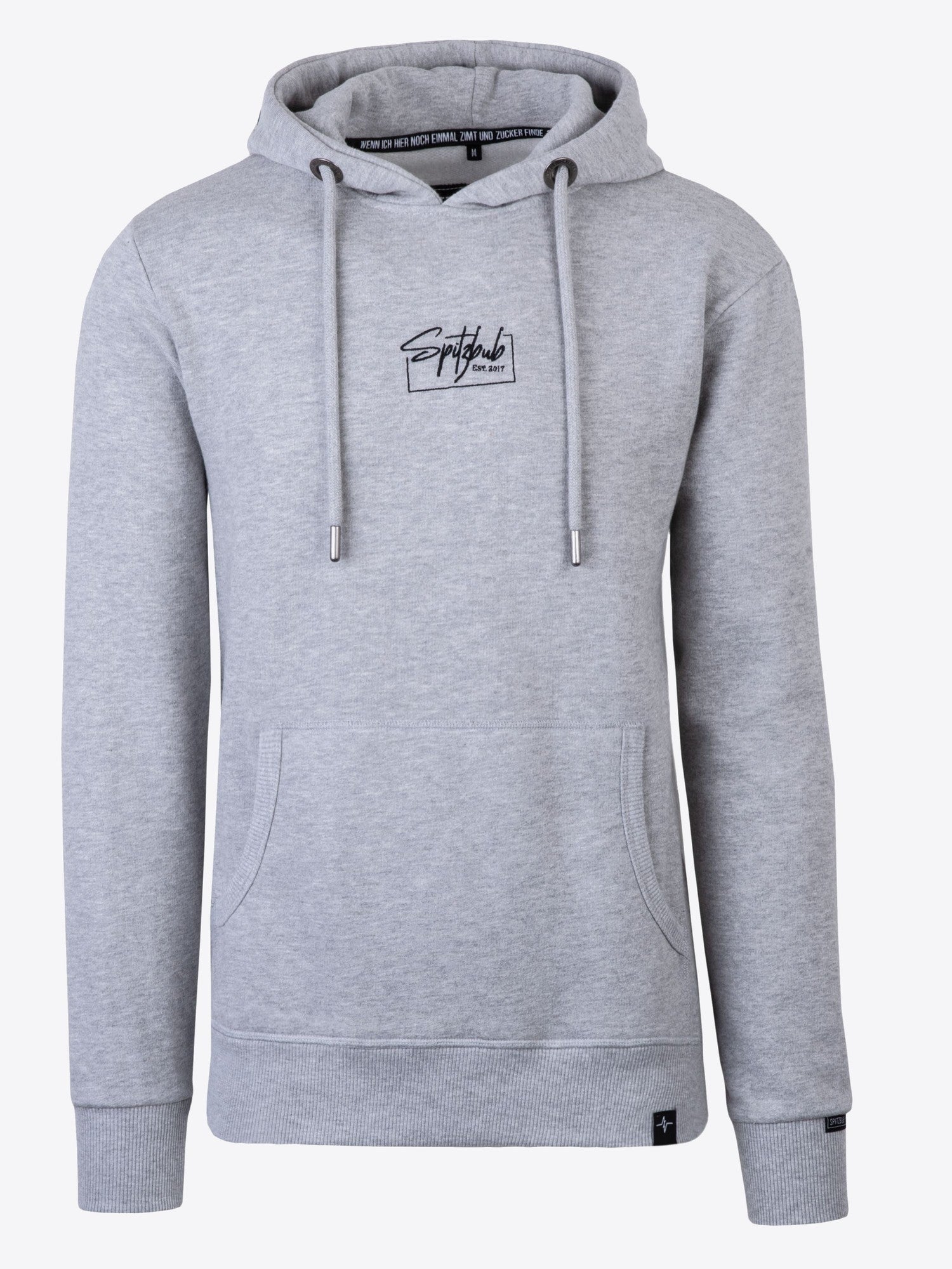Hoodie Jasper in Grau, Detailaufnahme Logo-Print