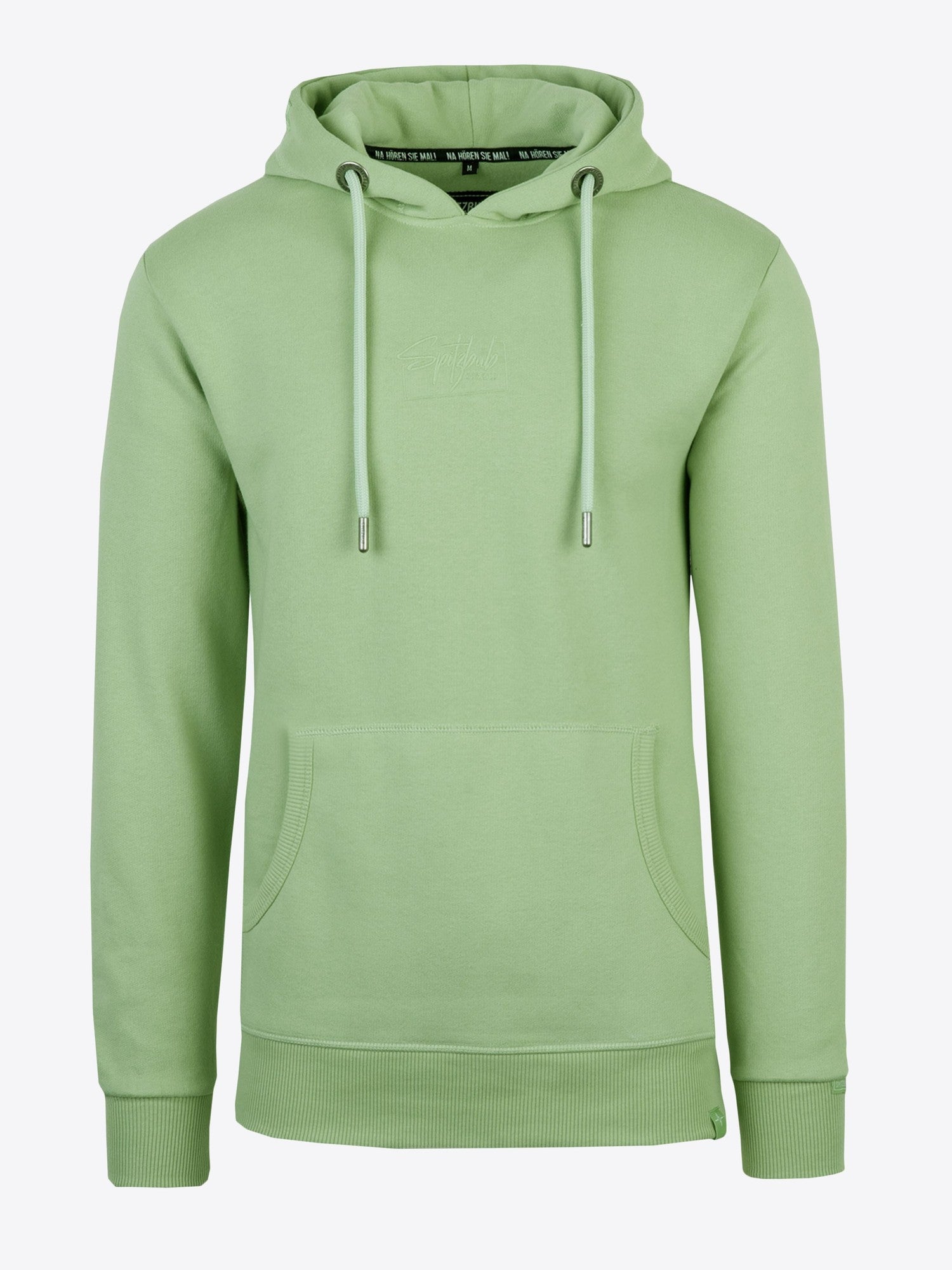 Hoodie Elias in Grün, Detailaufnahme Logo-Print
