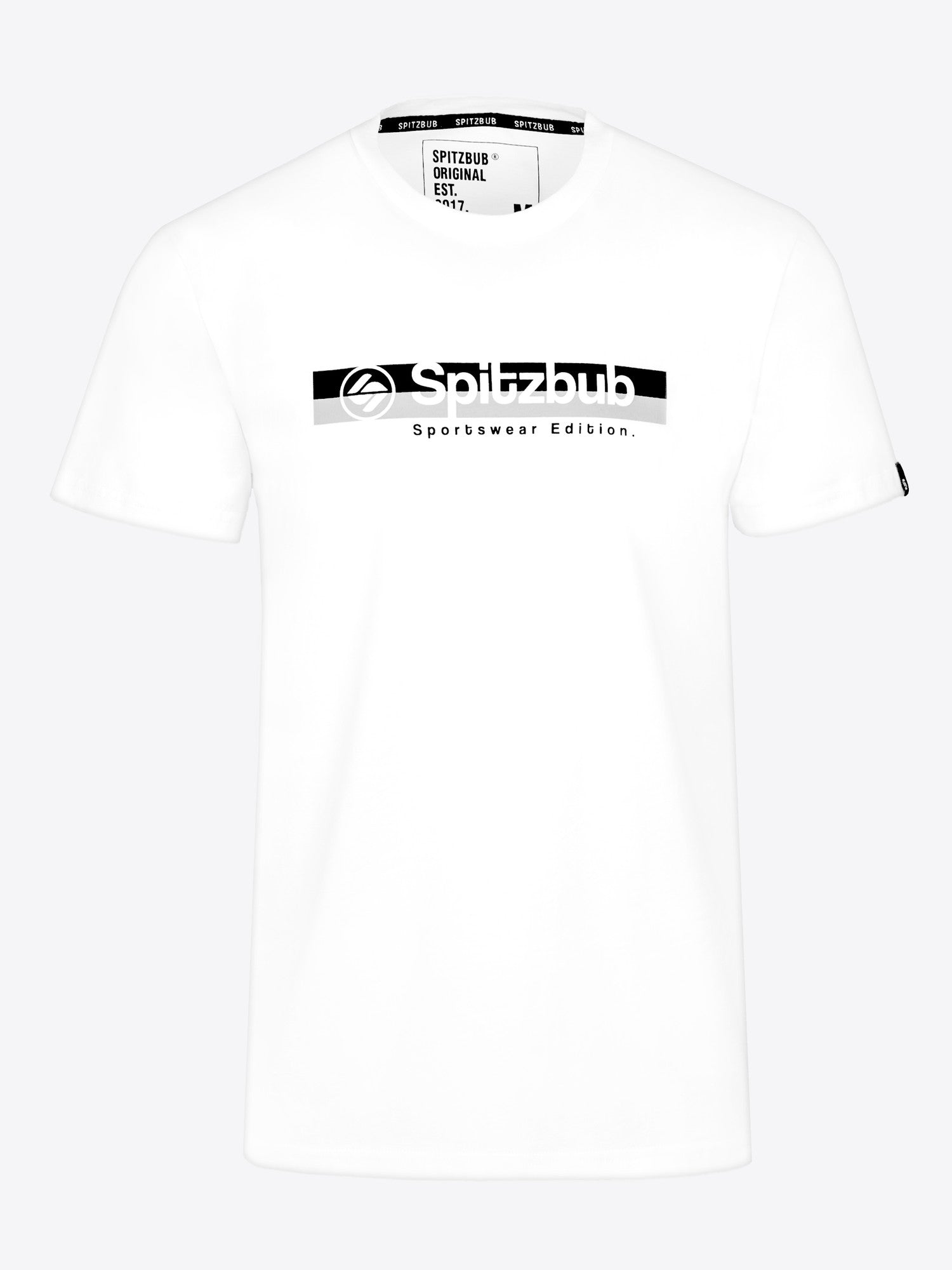 weitere Lifestyle-Ansicht des Models im Shirt Marten von spitzbub STUDIOS in Weiß