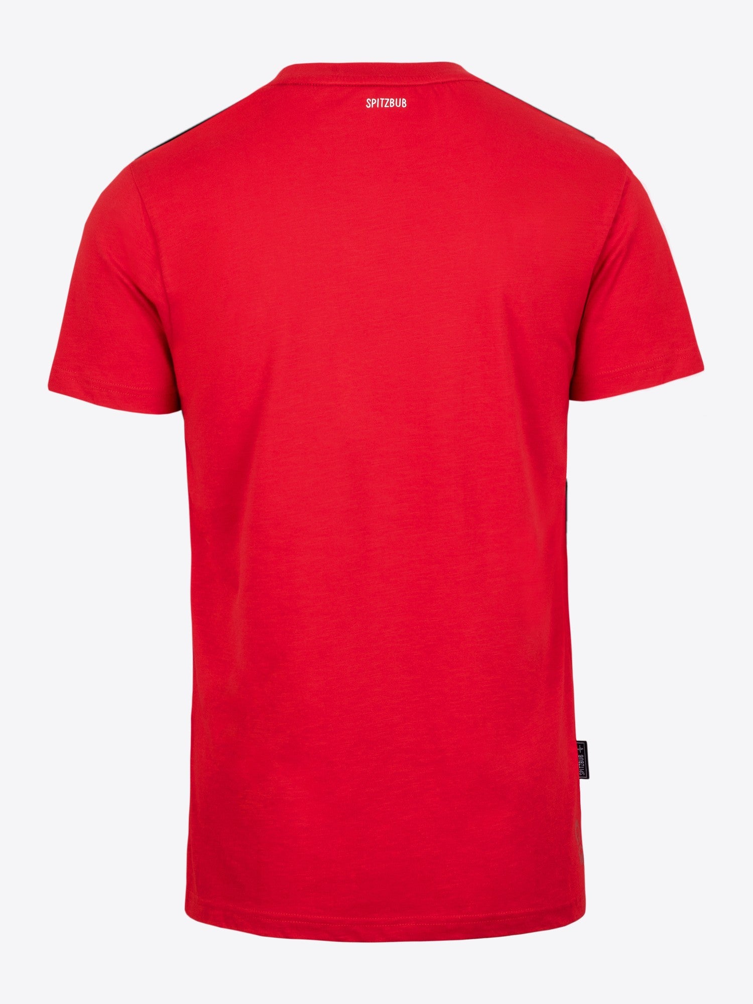 Shirt Udo in Rot, Detailaufnahme Material am Ärmelbund