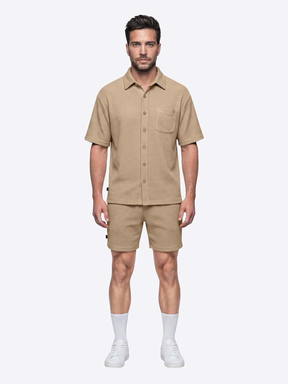 weitere Ansicht des Waffleshirt Doeskin von spitzbub STUDIOS in Beige