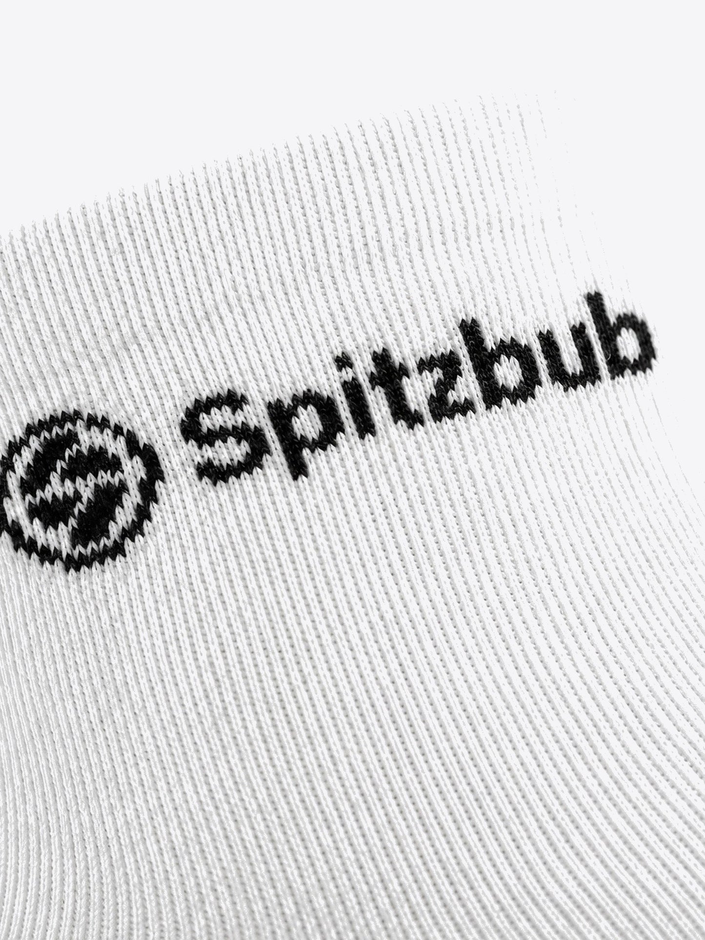 Detailaufnahme Material der Quarter Socks Weiss von spitzbub STUDIOS