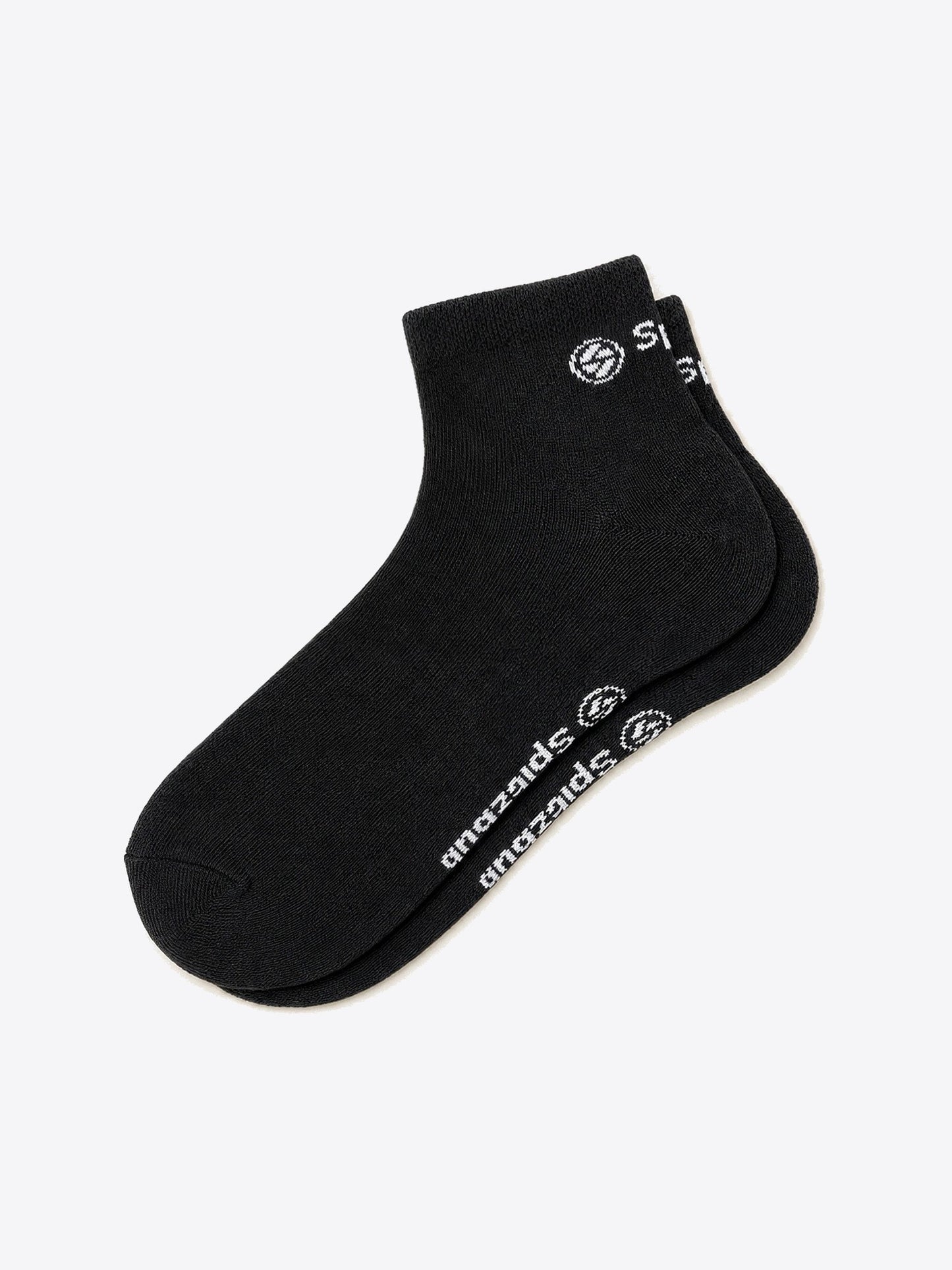Quarter Socks Schwarz von spitzbub STUDIOS, Sockenpaar mit Logo-Stickerei