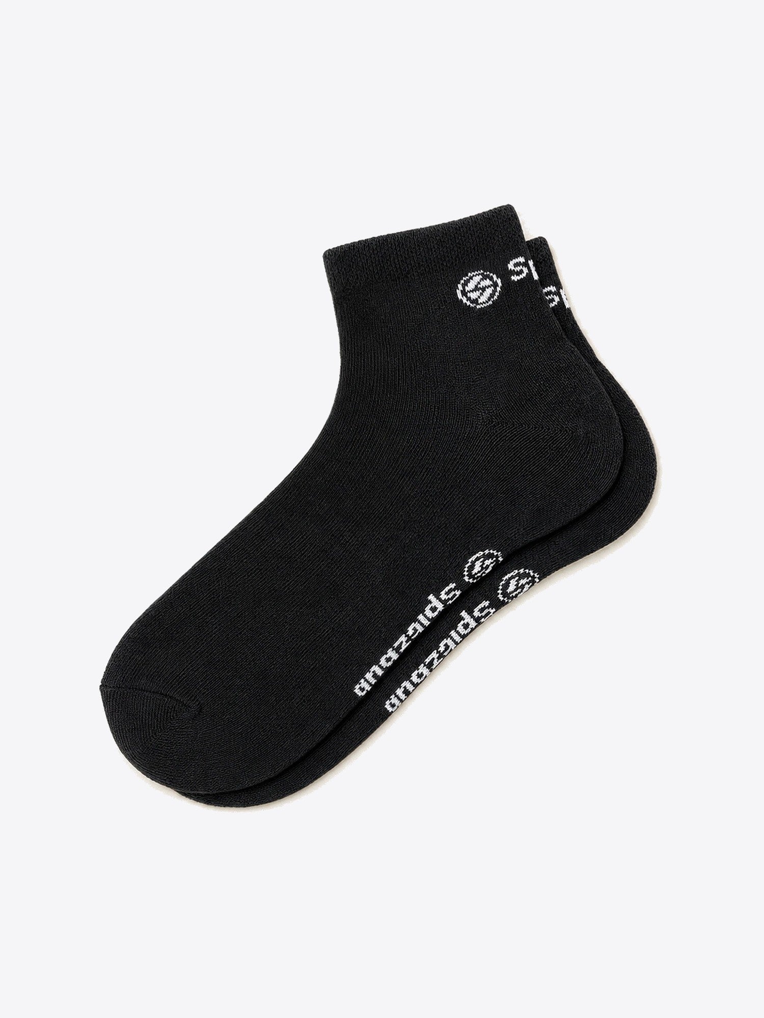 Quarter Socks Schwarz von spitzbub STUDIOS, Sockenpaar mit Logo-Stickerei