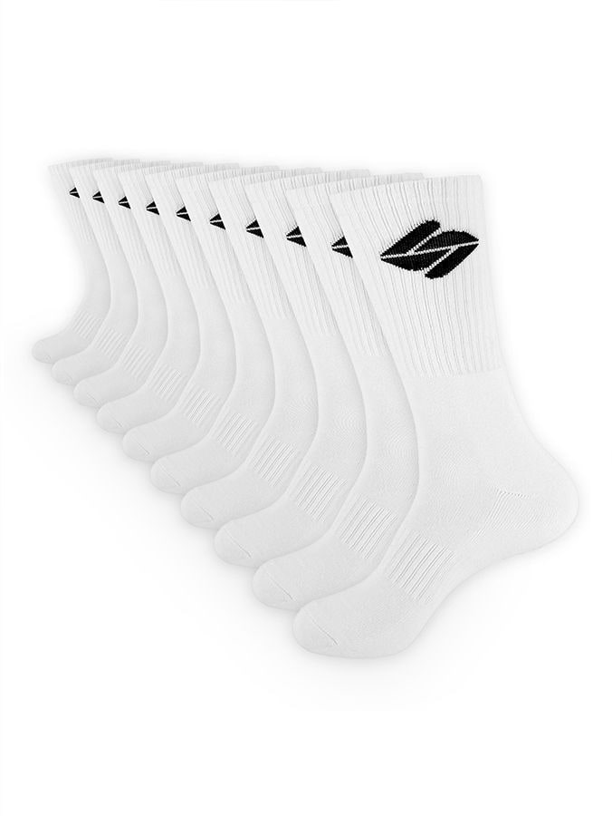 10er Pack Mid Calf Socks in Weiß