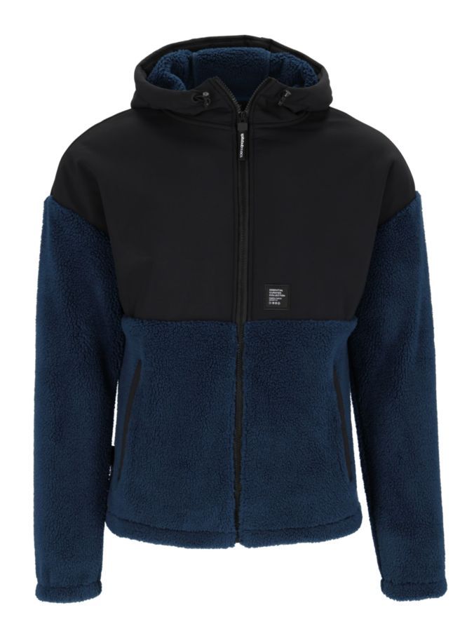 Sherpa Fleece Hybrid Trekking Jacke mit durchgehendem Reißverschluss "Essentials"