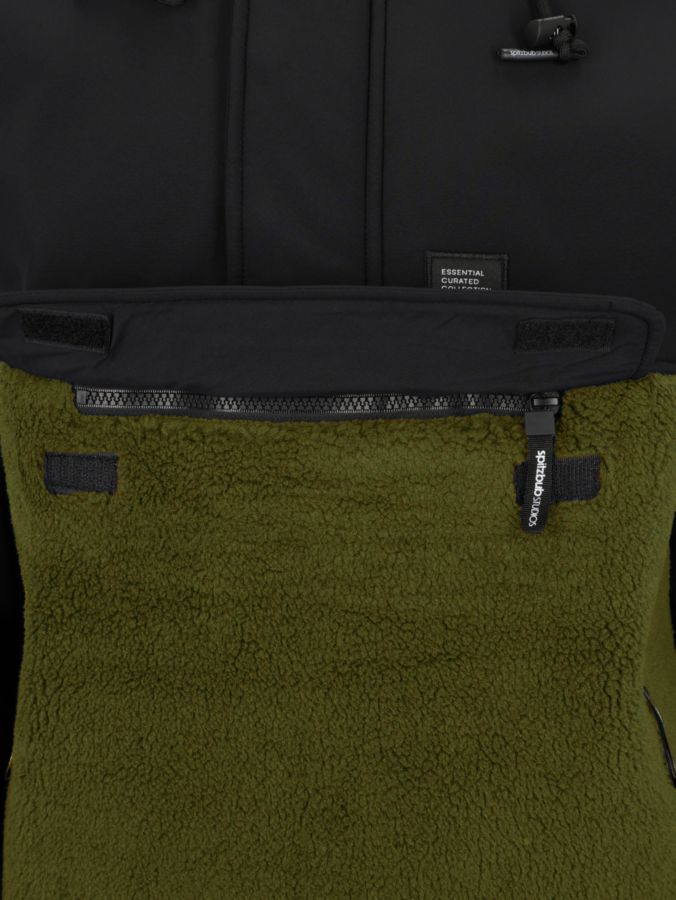 Sherpa Fleece Hybrid Trekking Jacke mit halblangem Reißverschluss "Essentials"