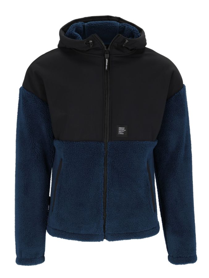 Sherpa Fleece Hybrid Trekking Jacke mit durchgehendem Reißverschluss "Essentials"